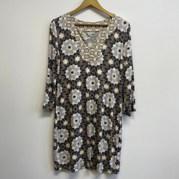 Boden Brown and Blue Floral Print Dress - Picture 1 of 12